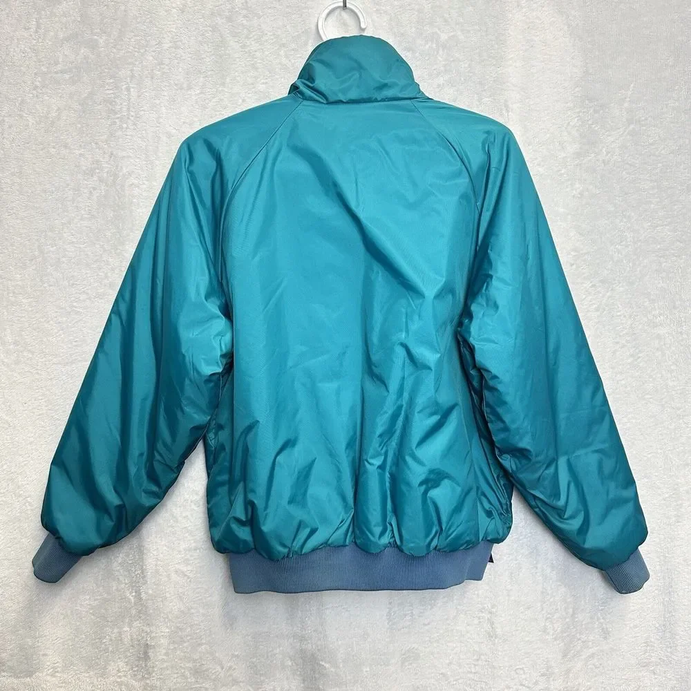 Vtg 90s Columbia Sportswear Bomber Jacket Reversible Teal/Purple Women’s Large